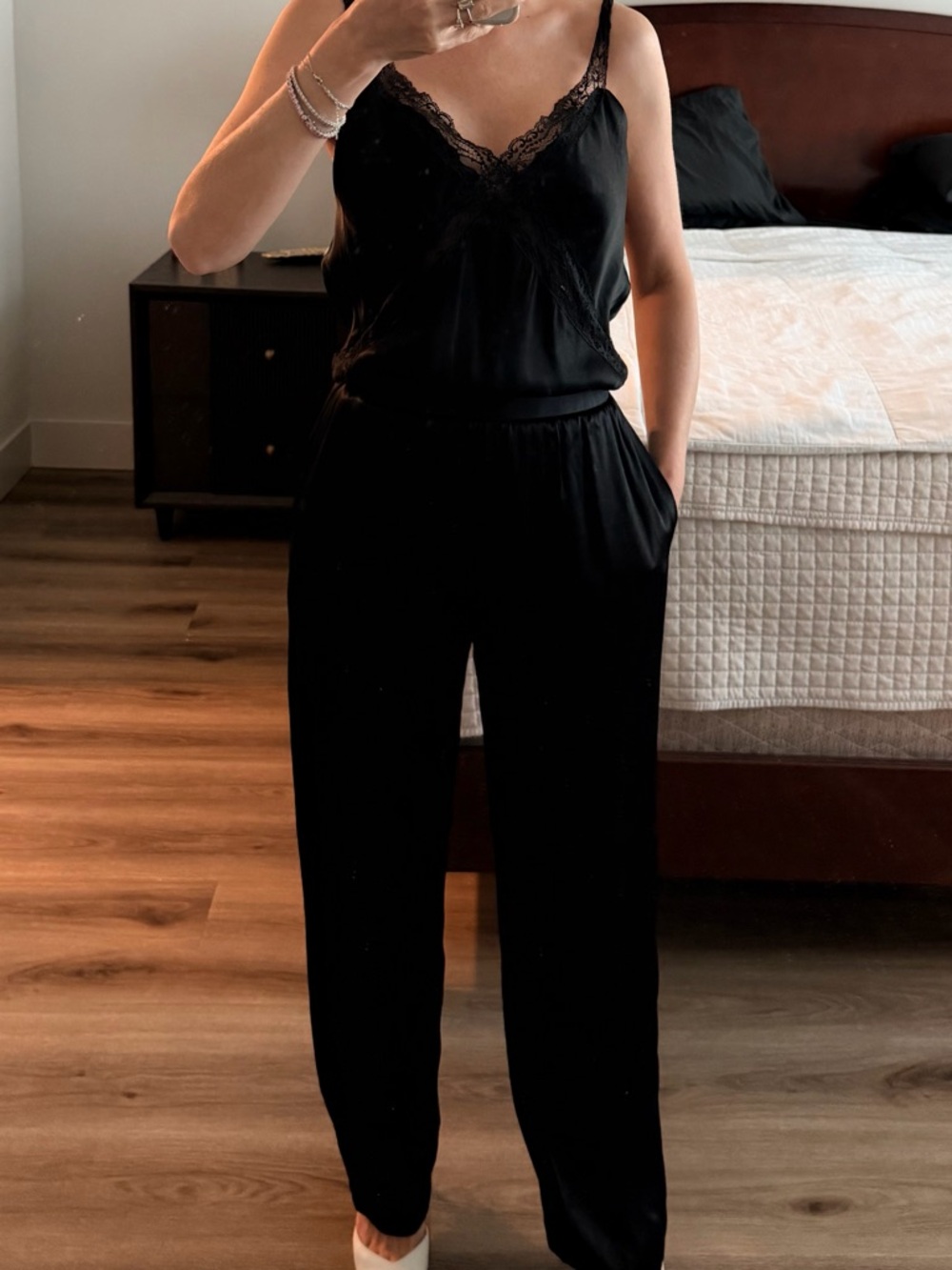 Maje Black Satin jumpsuit